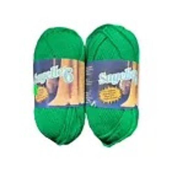 Vintage Sayelle *6 Knitting Crochet Yarn 3724 Green Set of 2 Skeins - Picture 1 of 2